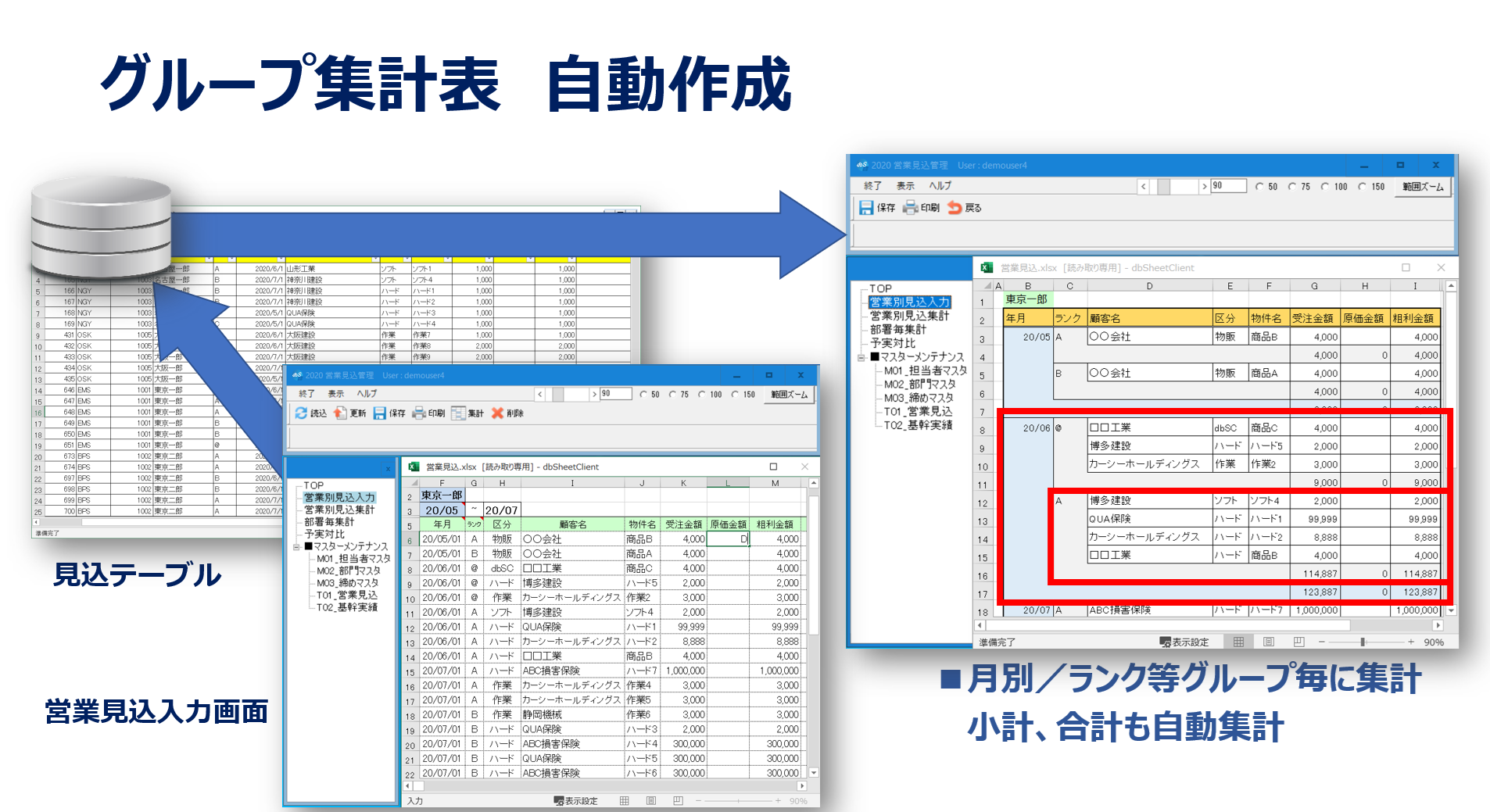 グループ集計表自動作成について