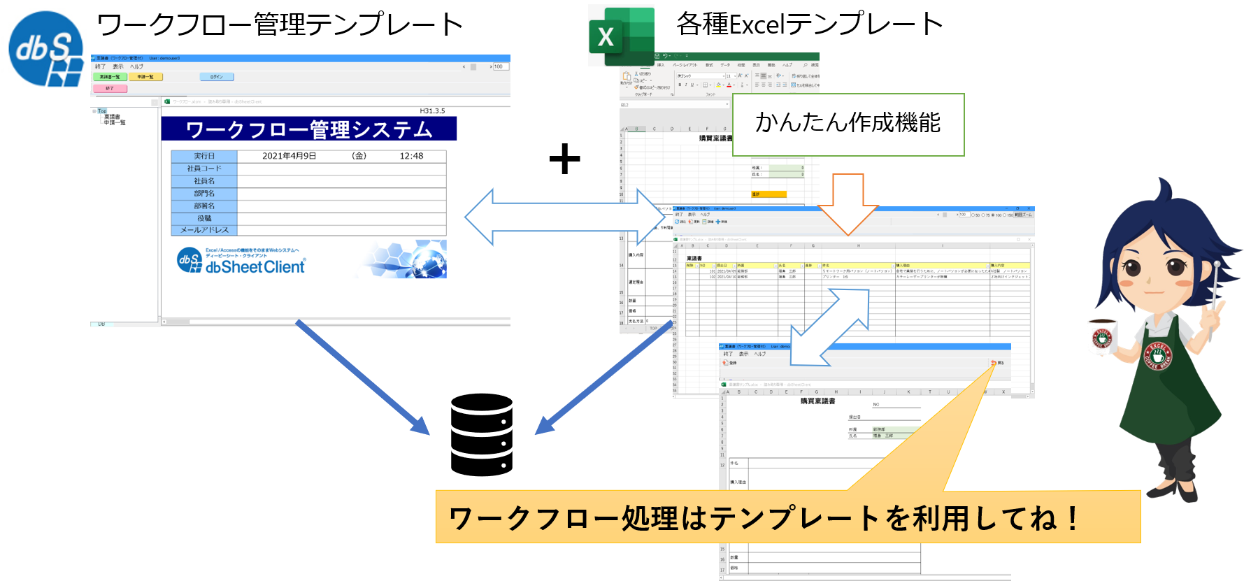 ワークフロー管理テンプレート