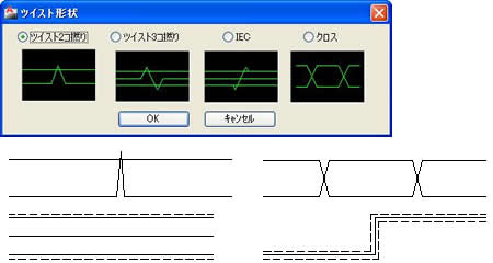 【電気制御設計用CAD ACAD-DENKI】シルド線、ツイスト線機能