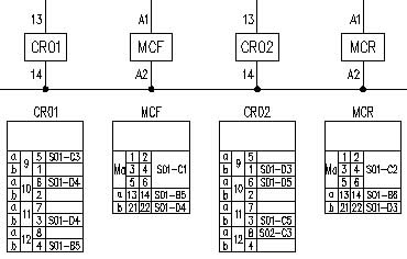 【電気CAD ACAD-DENKI】コイル・接点の行先表示機能